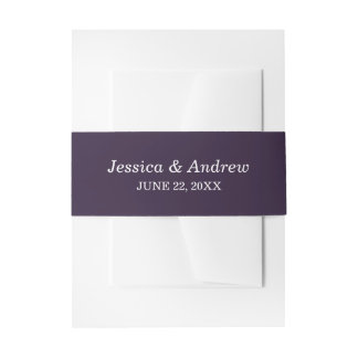 Elegant Purple Wedding Personalized Invitation Belly Band