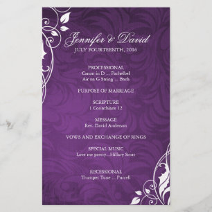 Elegant Purple Wedding Program