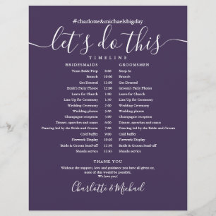 Elegant Purple Wedding Schedule Timeline