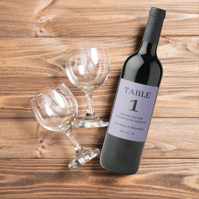 Elegant Purple Wedding Wine Label (Creator Uploaded)