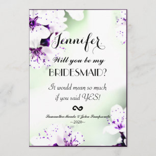 Elegant Purple & White Lilies on Soft Green Invitation