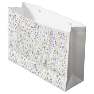 Elegant Purple Wildflower Large Gift Bag