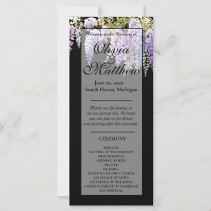 Elegant purple wisteria floral wedding program