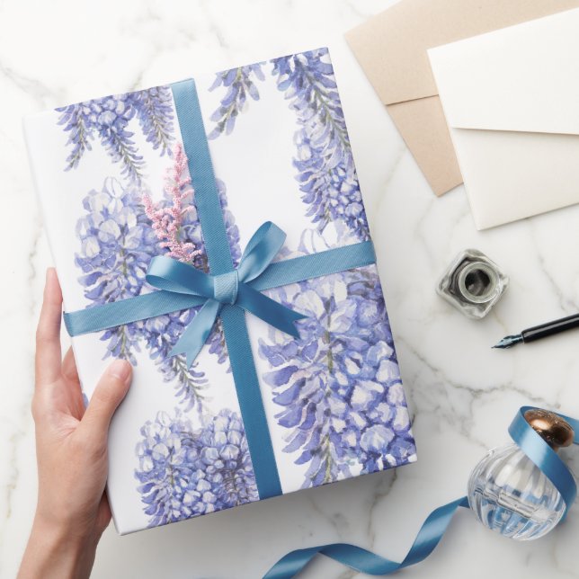 Elegant Purple Wisteria Flowers Wrapping Paper (Gifting)