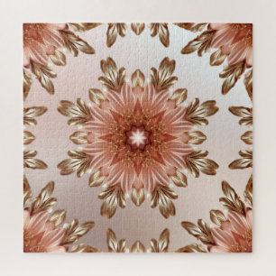 Élégant Puzzle de scie florale de Pêche orange
