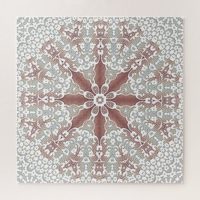 Élégant puzzle floral dentelle blanche (Horizontal)