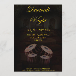 Elegant Qawwali Night Invitation Card