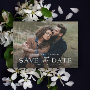 Elegant QR Code 2 Photo Wedding Save The Date