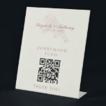 Elegant QR Code Honeymoon Fund Wedding Sign<br><div class="desc">Elegant QR Code Honeymoon Fund Wedding Sign,  Featuring an Ivory background & Dusty Rose | Rose Gold Orchid design elements and font.</div>