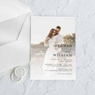 Elegant QR Code Photo Wedding Acrylic Invitations