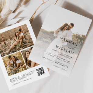 Elegant QR Code Photo Wedding Invitation