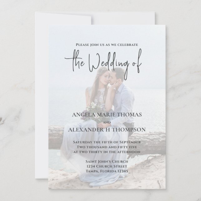 Elegant QR Code RSVP Photo Template (Front)