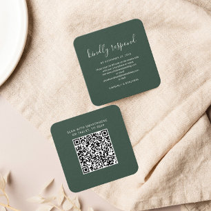 Elegant QR Code Wedding Response RSVP Card