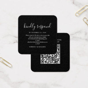 Elegant QR Code Wedding RSVP Mini Card
