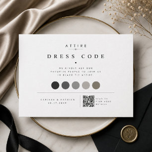 Elegant QR Wedding Dress Code  Enclosure Card