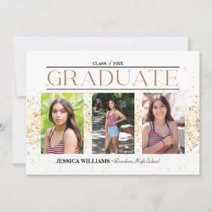 Elégant Quatre Photo Graduation Carte Postale