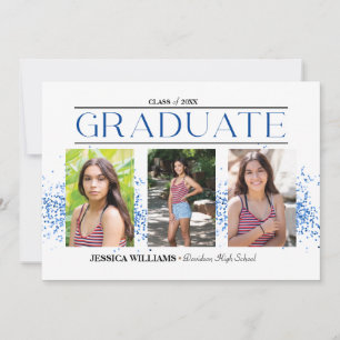 Elégant Quatre Photo Graduation Carte Postale