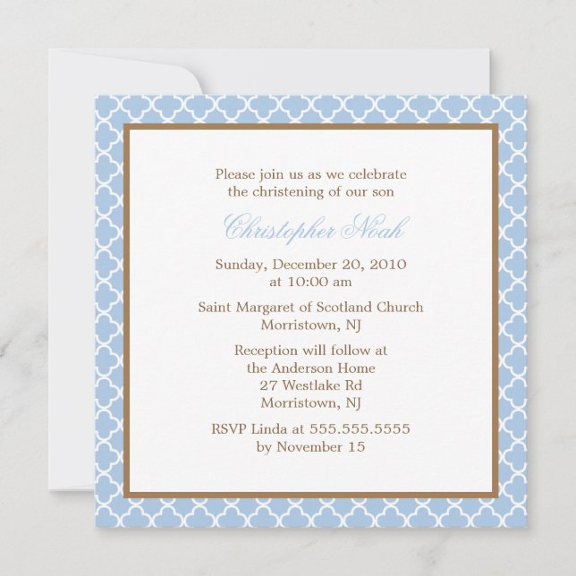 Elegant Quatrefoil Pattern Invitation (Front)