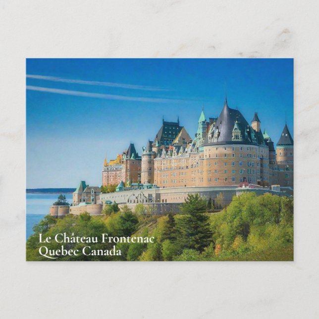 Elegant Quebec Canada Watercolor Postcard (Front)