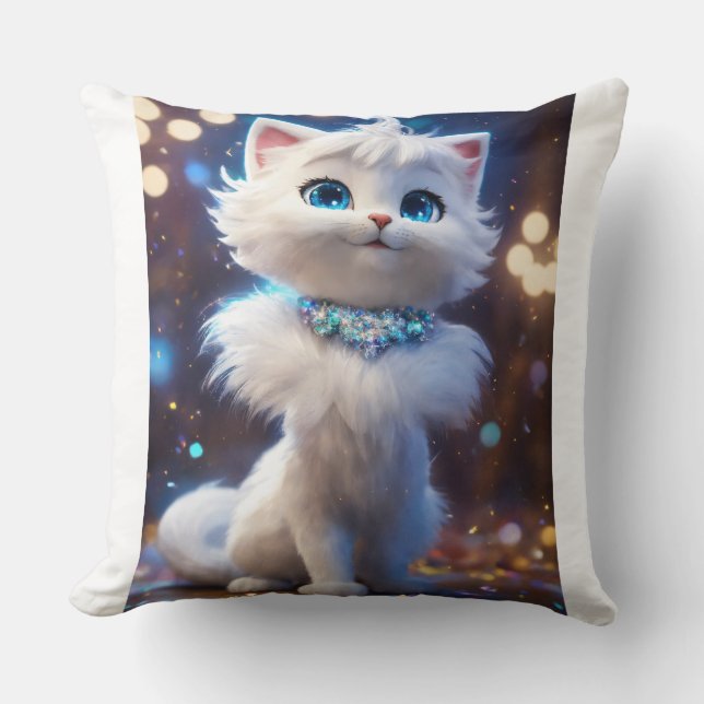 Elegant Queen Cat   Throw Pillow (Front)
