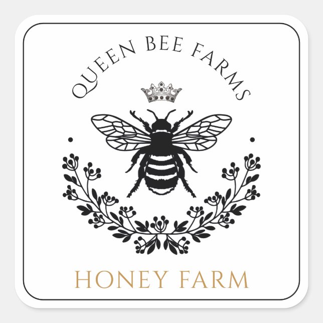 Elégant Queen Honey Bee Étiquettes produits (Devant)