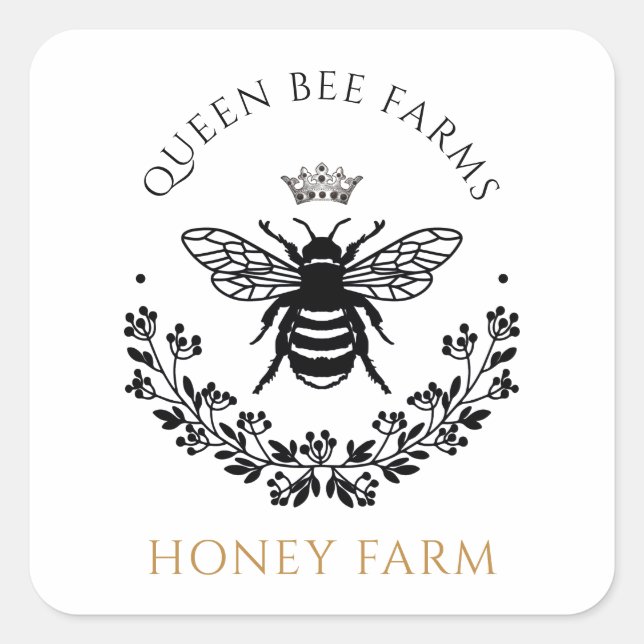 Elégant Queen Honey Bee Étiquettes produits (Devant)