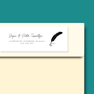 Elegant Quill Feather Return Address Labels