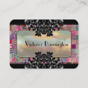 Elegant Quilt Round Business Card