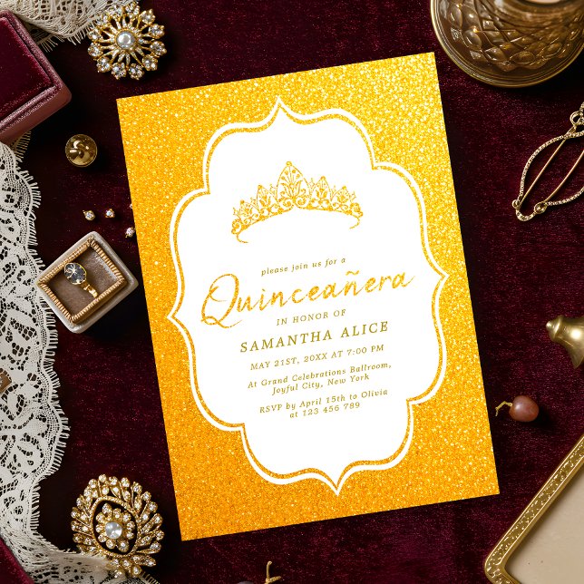 Elegant Quinceanera Invitation - Gold Minimalist  (Creator Uploaded)