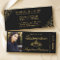Elegant Quinceanera Photo Gold and Black Ticket