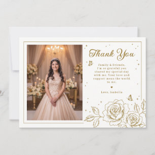 Elegant Quinceañera Photo Thank You