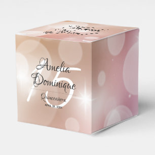 Elegant Quinceañera Pink Blush Bokeh Favor Box