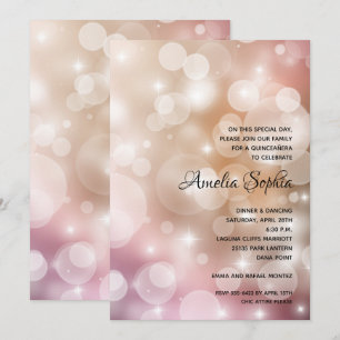 Elegant Quinceañera Pink Blush Invitation