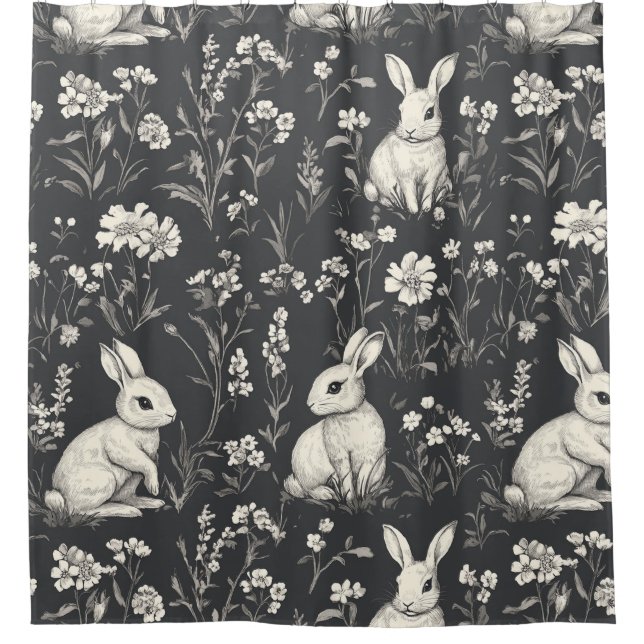 Elegant Rabbit Toile Floral Vintage Pattern (Front)