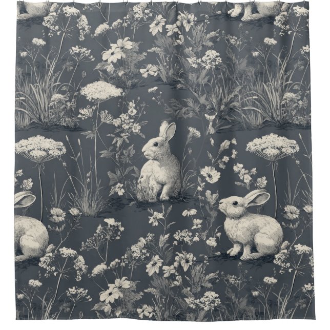 Elegant Rabbit Toile Floral Vintage Pattern (6) (Front)