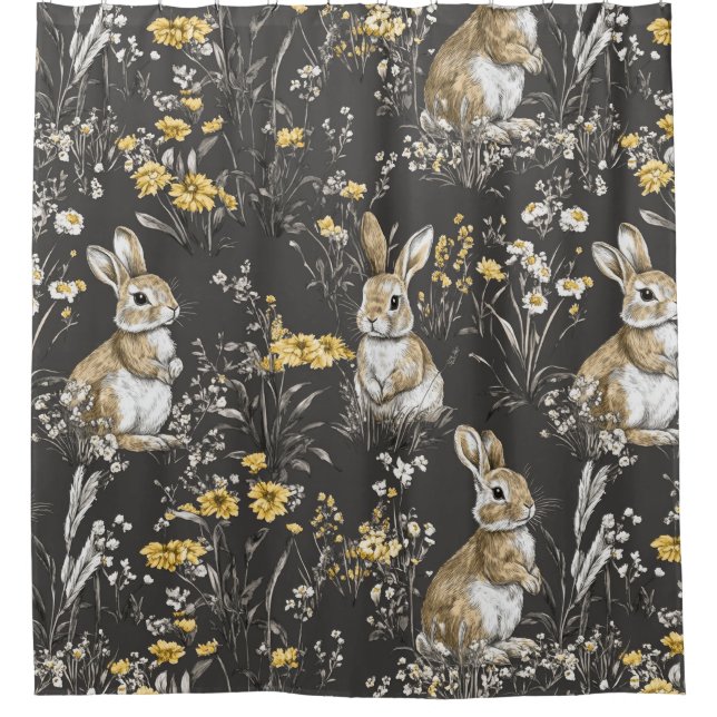 Elegant Rabbit Toile Floral Vintage Pattern (9) (Front)