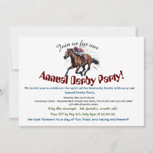 Elegant Race Horse Derby Party Invitation