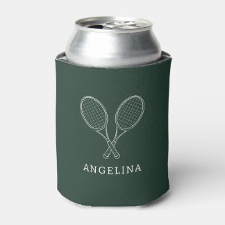 Elegant Rackets Green Personalized Tennis Lover Can Cooler