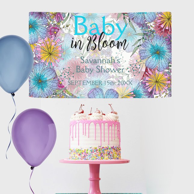 Elegant Radiant Bohemian Flowers Baby in Bloom Banner (Creator Uploaded)