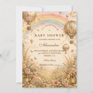 Elegant Rainbow Boho Baby Shower Invitation