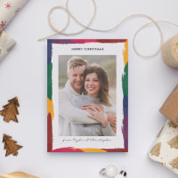 Elegant Rainbow Border Custom Message Photo
