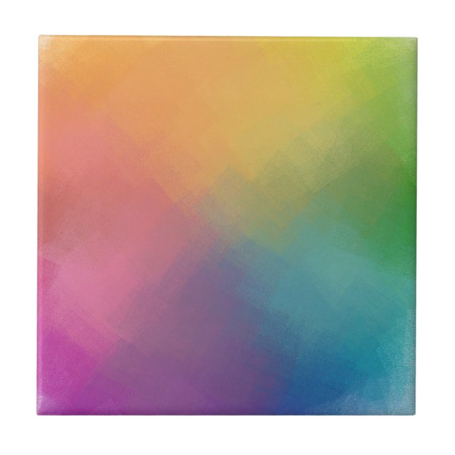 Elegant Rainbow Colours Modern Abstract Template Tile (Front)