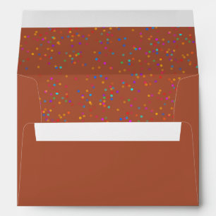Elegant Rainbow Confetti Terracotta Return Address Envelope
