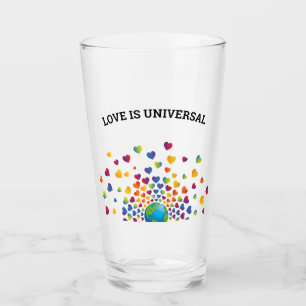 Elegant Rainbow of Hearts Design Glass