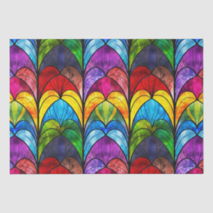 Elegant Rainbow Stained Glass Pattern Tissue Paper