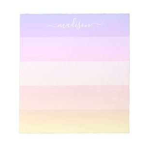 Elegant rainbow striped name notepad