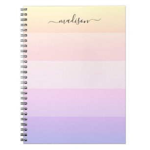 Elegant rainbow striped name notepad notebook