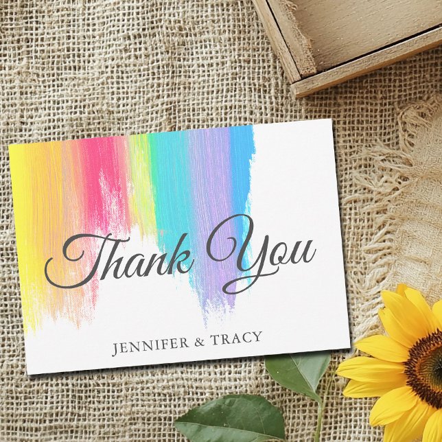 Elegant Rainbow Watercolor Thank You Card (Creator Uploaded)