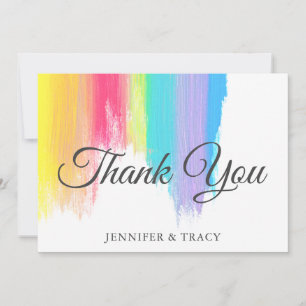 Elegant Rainbow Watercolor Thank You Card