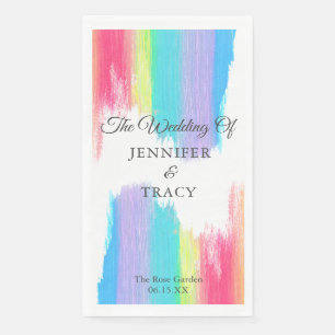 Elegant Rainbow Wedding Personalized Napkin